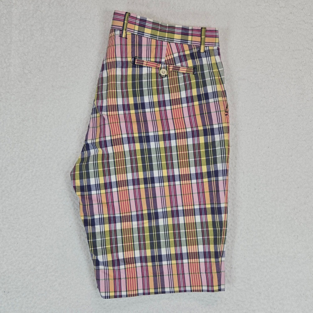 Polo Ralph Lauren Plaid‎ Shorts Mens 36 Multi-Color Madras Cotton Coastal Preppy - Picture 4 of 12